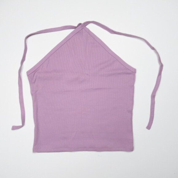 Madewell Supima Rib Halter Tank Top Vibrant Lilac Large - Picture 4 of 10